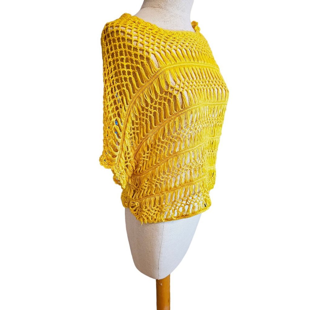 Apple Bottom Crochet top size Large yellow‎ cropped y2k - Picture 3 of 10